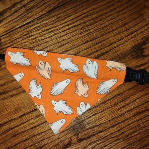 Small Halloween dog bandana over the collar